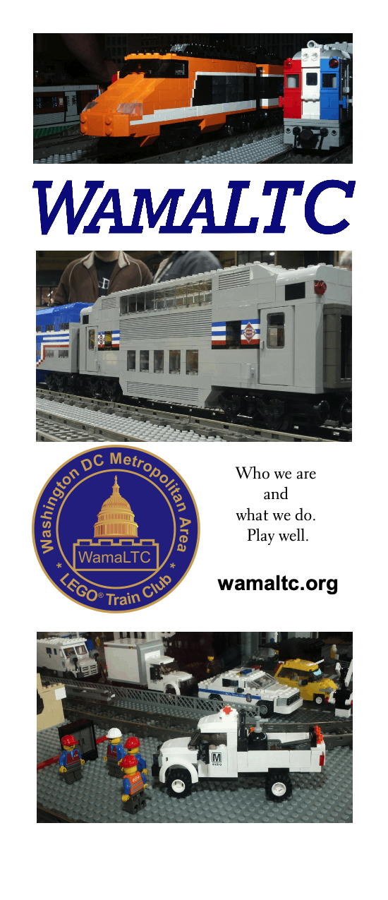[TGV, RDC] WamaLTC [bi-level coach] [seal] Who we are and what we do. Play well. wamaltc.org [Wmata at work.]